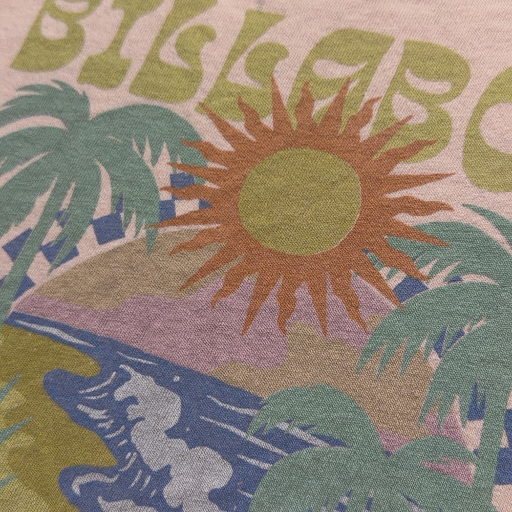Billabong Womens Sun 1973 Daze S Oversized Pink Tee T-Shirt S Surf Beach Retro - Picture 4 of 12